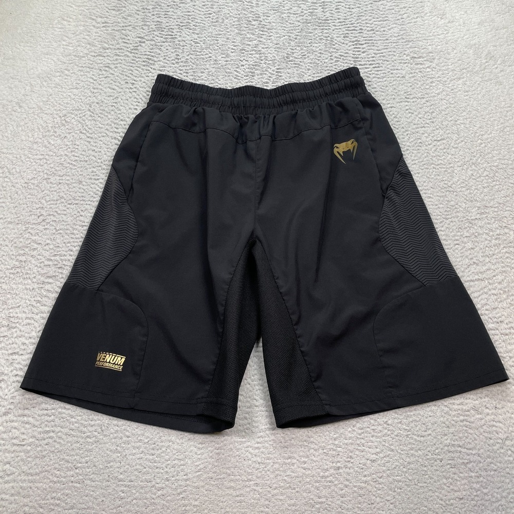 Venum G-Fit Air Training Shorts Men's Size Large (Fits 30) Black and Gold‎ 10"